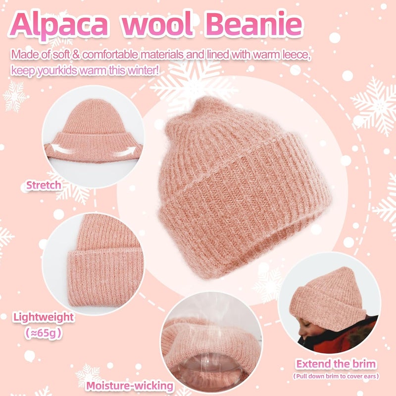 Silk Dream Alpaca Winter Hats for Kids Beanies Boys&Girls Toddler Beanie Hat Alpaca Wool Soft Fuzzy Warm Gift - Image 2